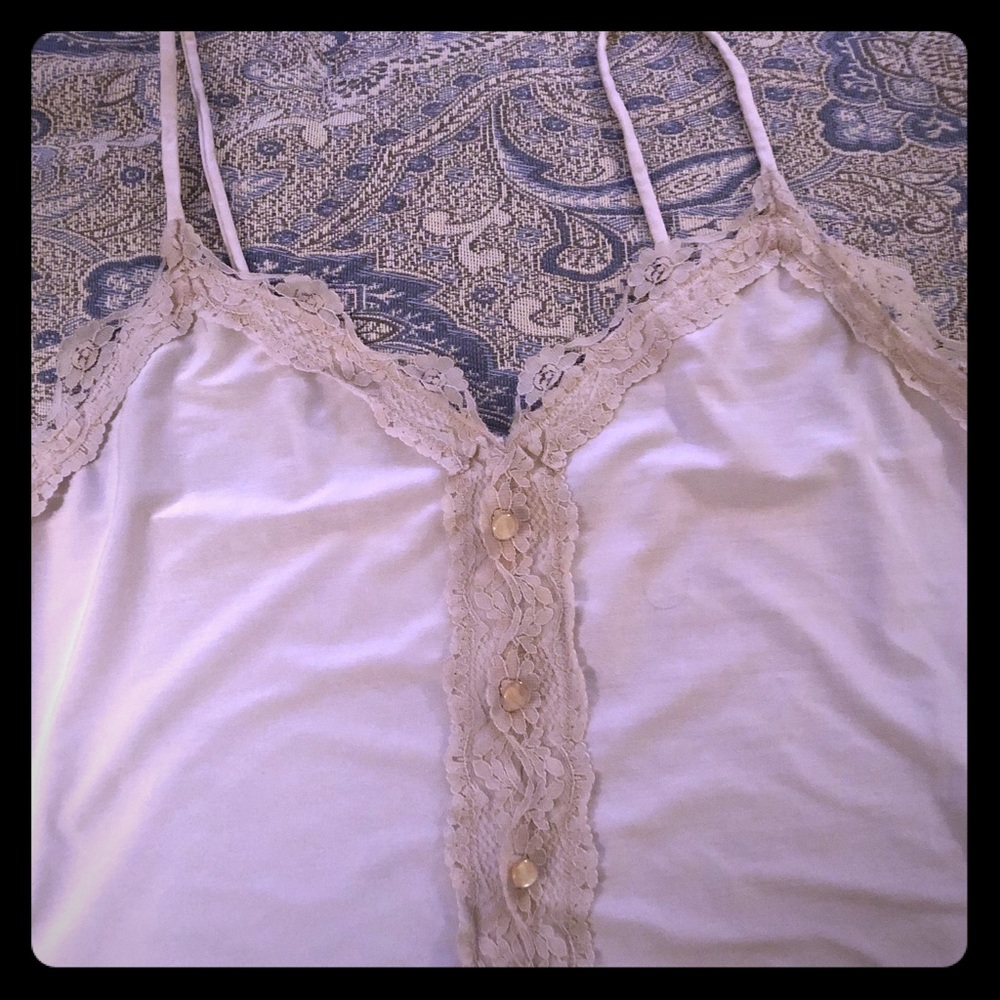 Cream and lace tank